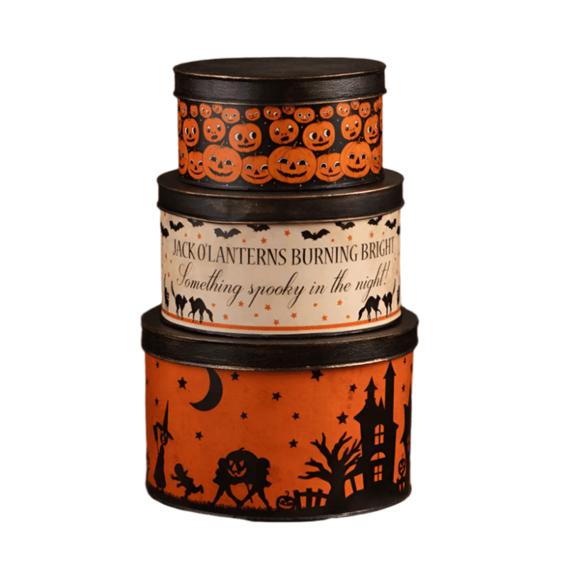 Bethany Lowe Halloween Figurine Halloween Vintage Tins Set/3 by Bethany Lowe Designs