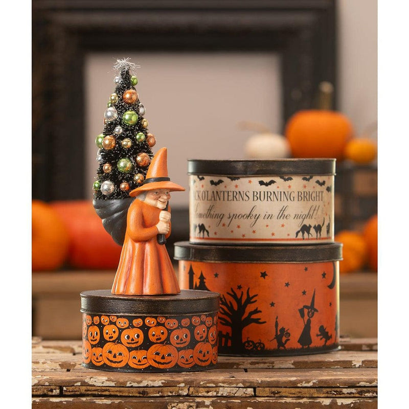 Bethany Lowe Halloween Figurine Halloween Vintage Tins Set/3 by Bethany Lowe Designs