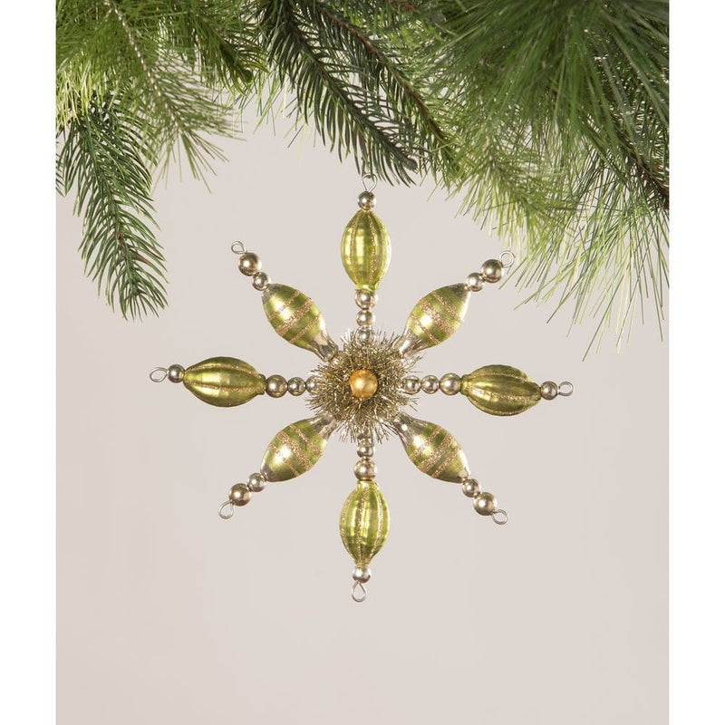 Bethany Lowe Holiday Ornaments Peridot Starburst Ornament by Bethany Lowe Designs