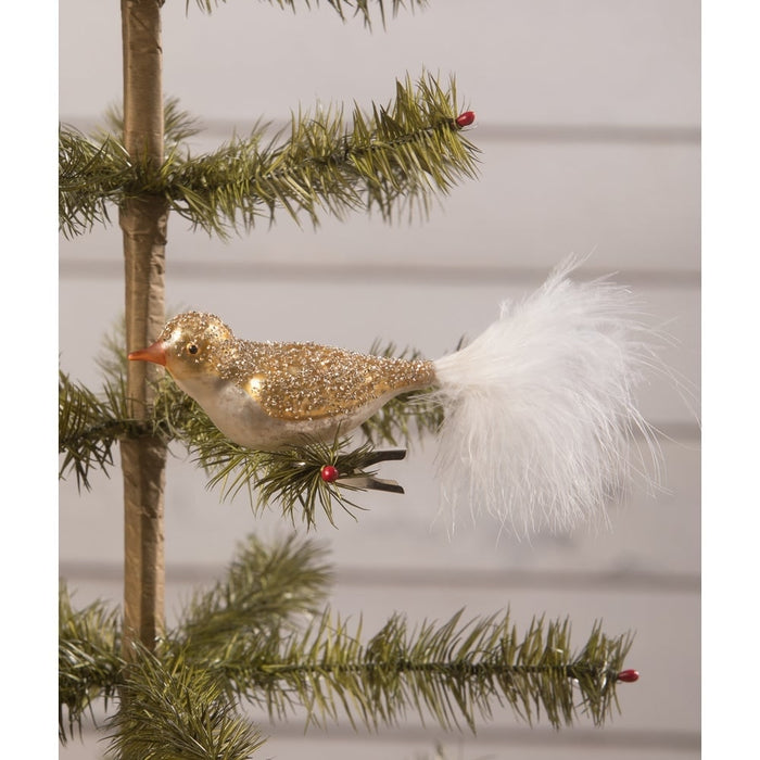 Bethany Lowe Holiday Ornaments Sparkle Gold Bird Clip Ornament by Bethany Lowe Designs