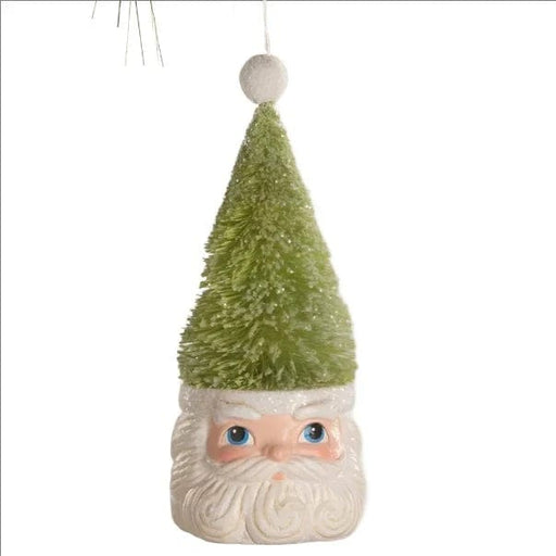 Bethany Lowe Ornament Bottle Brush Santa Green Ornament by Bethany Lowe Designs