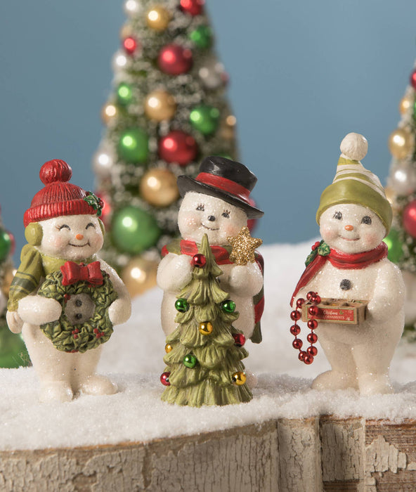 Bethany Lowe Seasonal Decor, Christmas Deck the Halls Snowman by Bethany Lowe