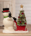 Bethany Lowe Seasonal Decor, Christmas Frosty Pushing Sled by Bethany Lowe