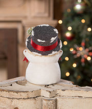 Bethany Lowe Seasonal Decor, Christmas Peace Snowman with Top Hat by Bethany Lowe