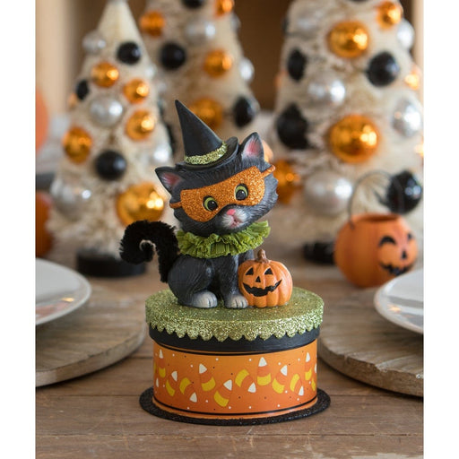 Bethany Lowe Seasonal Decor, Halloween Halloween Kitty Binks on Box by Bethany Lowe Designs