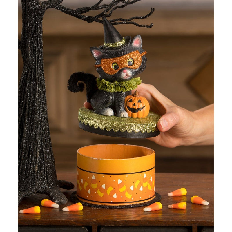 Bethany Lowe Seasonal Decor, Halloween Halloween Kitty Binks on Box by Bethany Lowe Designs