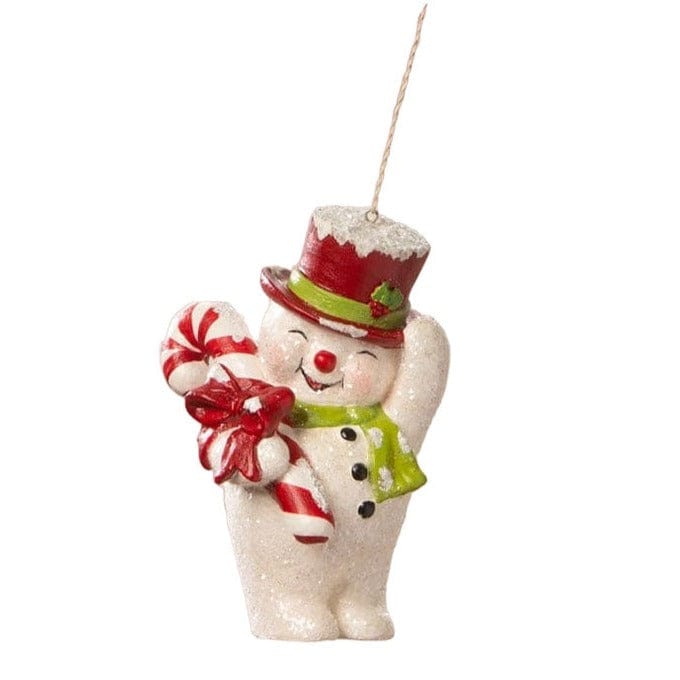 Bethany Lowe Seasonal & Holiday Decorations Happy Snowman Ornament by Bethany Lowe Designs