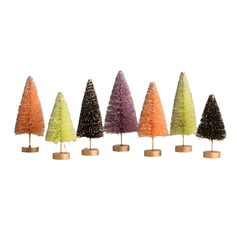 Bethany Lowe Seasonal & Holiday Decorations Neon Halloween Mini Trees Set of 7 by Bethany Lowe Designs