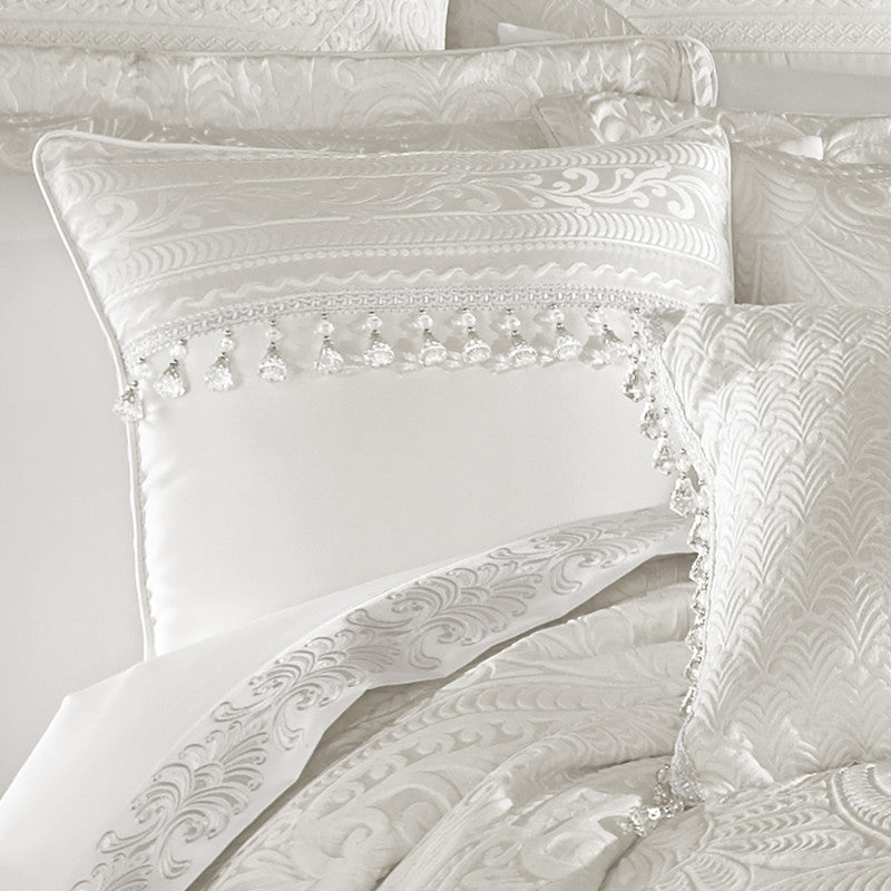 Bianco 18" Square Embellished Decorative Throw Pillow