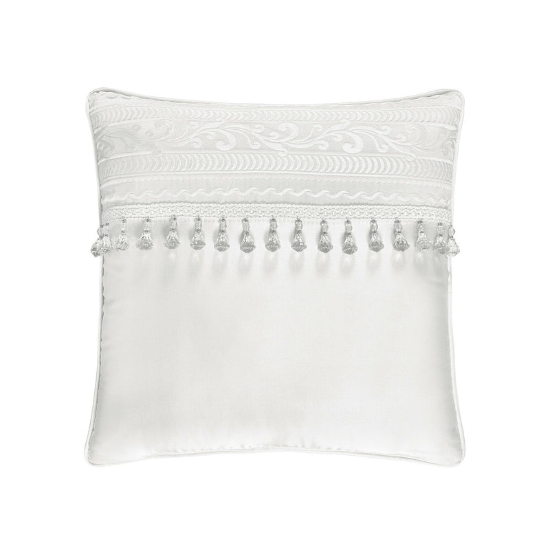 Bianco 18" Square Embellished Decorative Throw Pillow