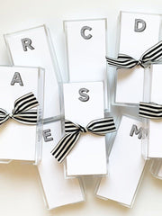 Black Ink Buck Initial Notecards  G