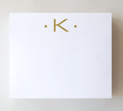 Black Ink Initial Notepads - Luxe Gold Foil: K