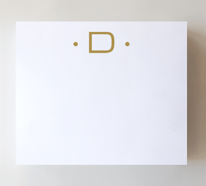 Black Ink Initial Notepads - Luxe Gold Foil: S