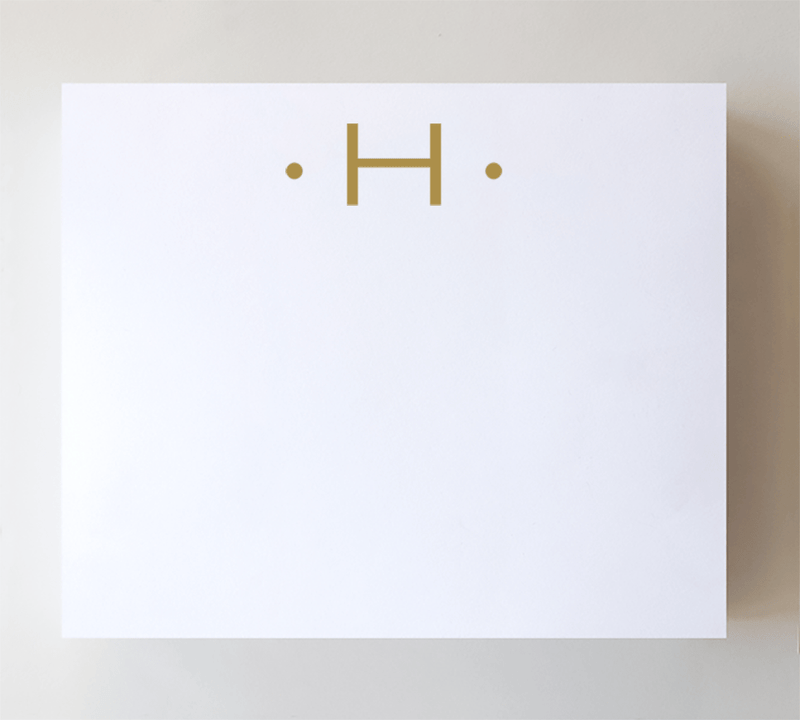 Black Ink Initial Notepads - Luxe Gold Foil: S