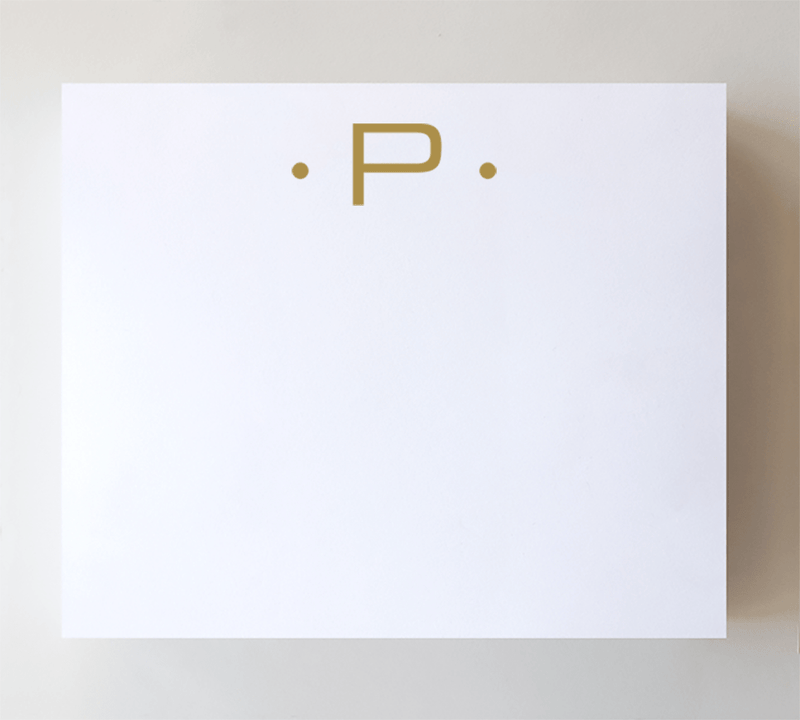 Black Ink Initial Notepads - Luxe Gold Foil: S