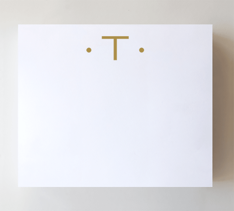 Black Ink Initial Notepads - Luxe Gold Foil: S