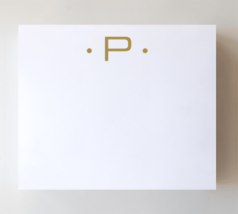Black Ink Large Gold Foil Initial Notepads: H