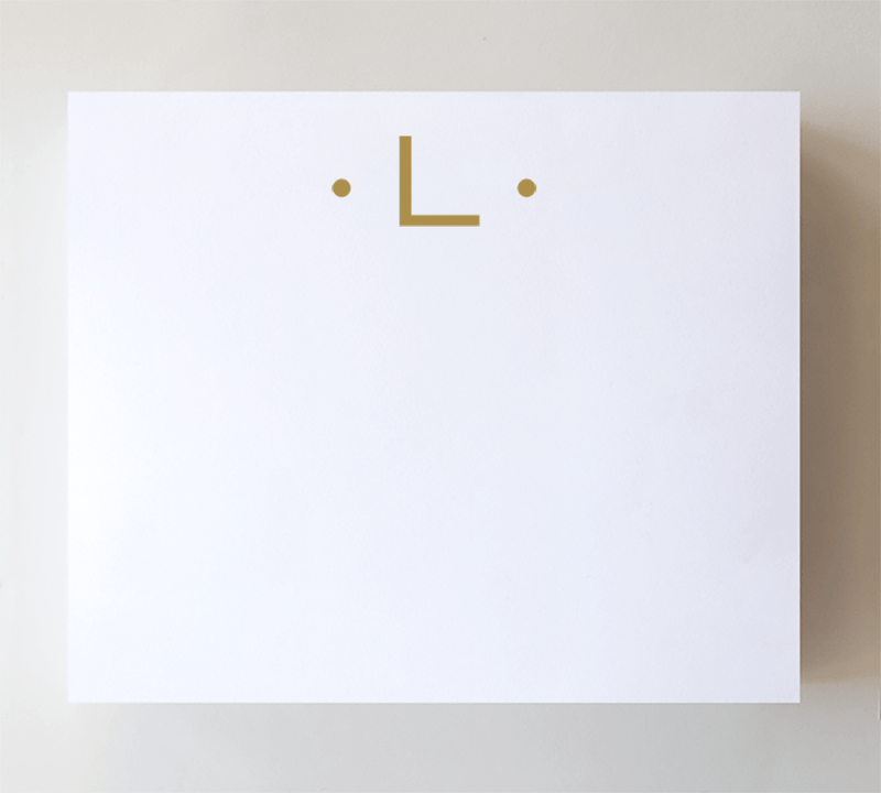 Black Ink Large Gold Foil Initial Notepads: H