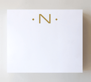 Black Ink Large Gold Foil Initial Notepads: H