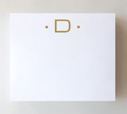 Black Ink Large Gold Foil Initial Notepads: H