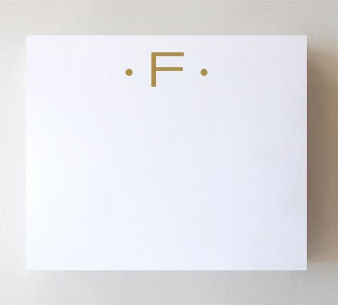 Black Ink Luxe Gold Initial Notepad "F"