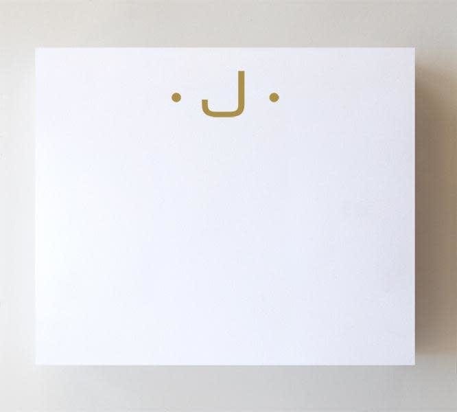 Black Ink Luxe Gold Initial Notepad "J"