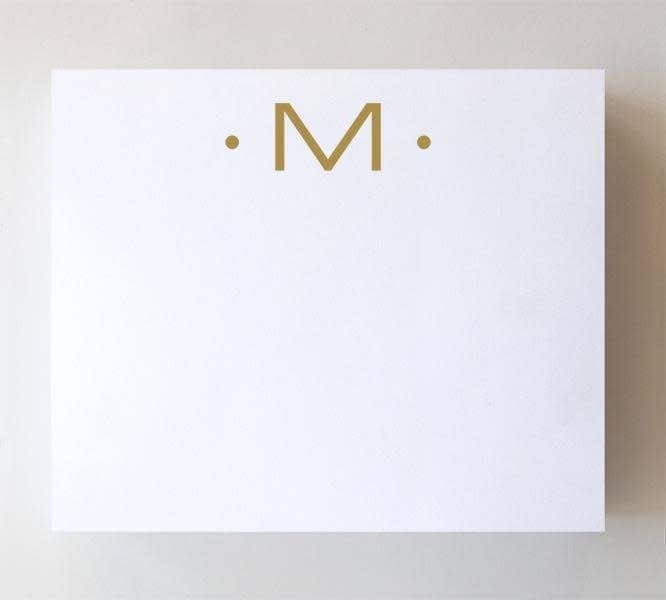 Black Ink Luxe Gold Initial Notepad "M"