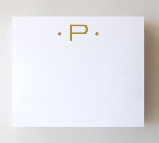 Black Ink Luxe Gold Initial Notepad "P"