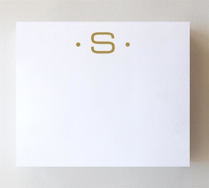 Black Ink Luxe Gold Initial Notepad "S"