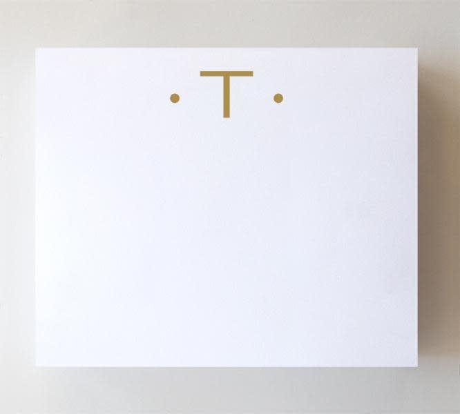 Black Ink Luxe Gold Initial Notepad "T"