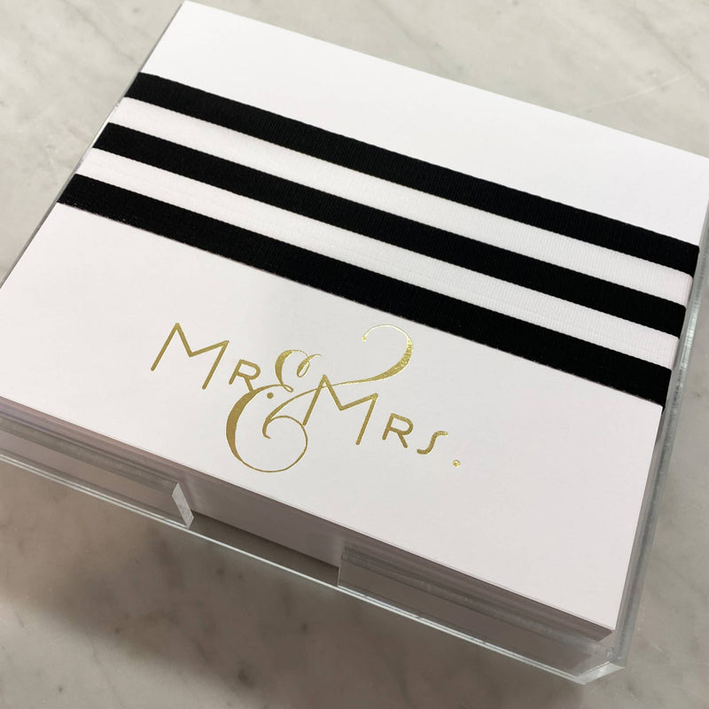 Black Ink Notepad - Gold Foil Luxe Mr. & Mrs.
