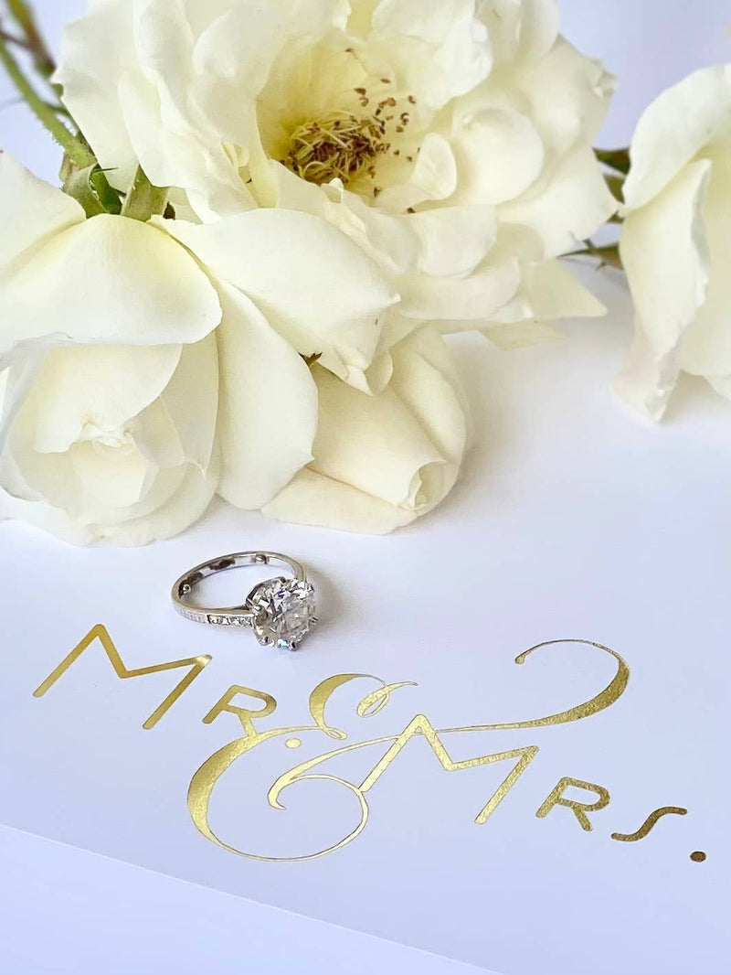 Black Ink Notepad - Gold Foil Luxe Mr. & Mrs.