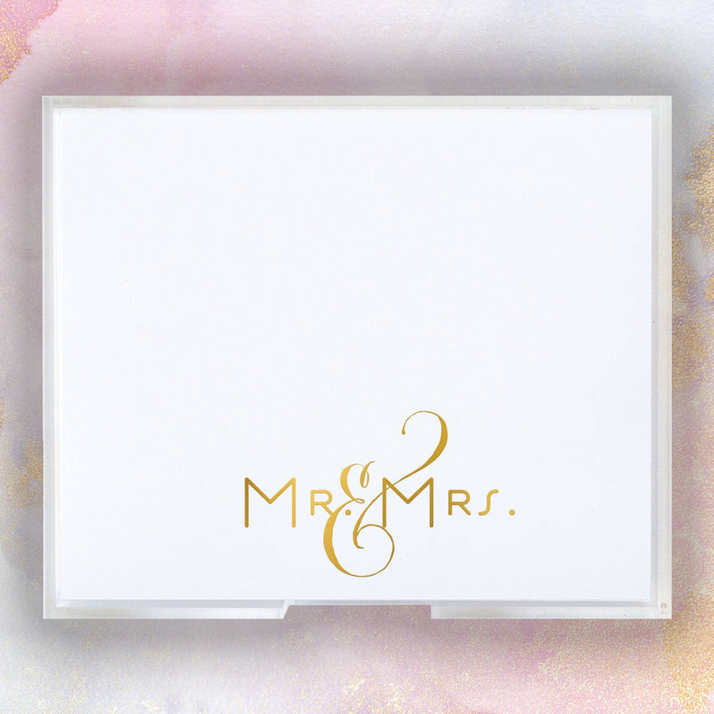 Black Ink Notepad - Gold Foil Luxe Mr. & Mrs.