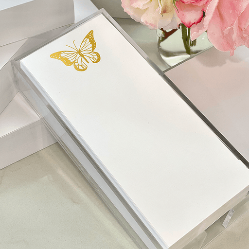 Black Ink Notepad - Letter size Gold Foil Butterfly