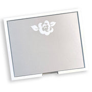 Black Ink White Foil Flower Notepad: Gray