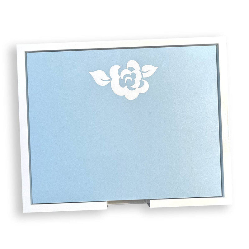 Black Ink White Foil Flower Notepad: Gray