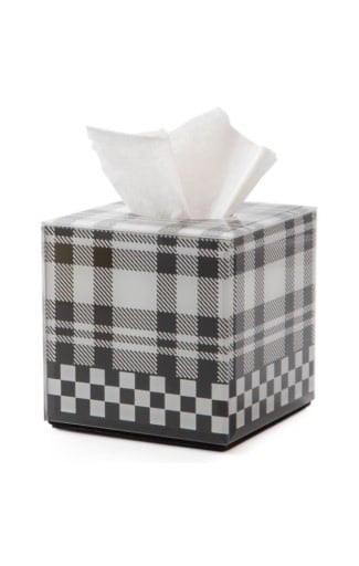 black & white tartan boutique tissue box cover core UNITS - Treasured Accents