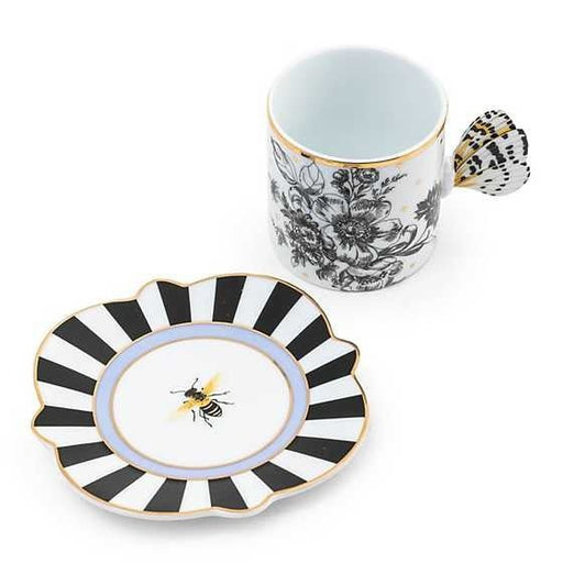 Butterfly Toile Mug & Saucer Set - Treasured Accents
