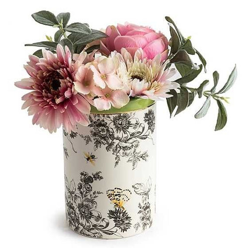 Butterfly Toile Short Vase - Treasured Accents