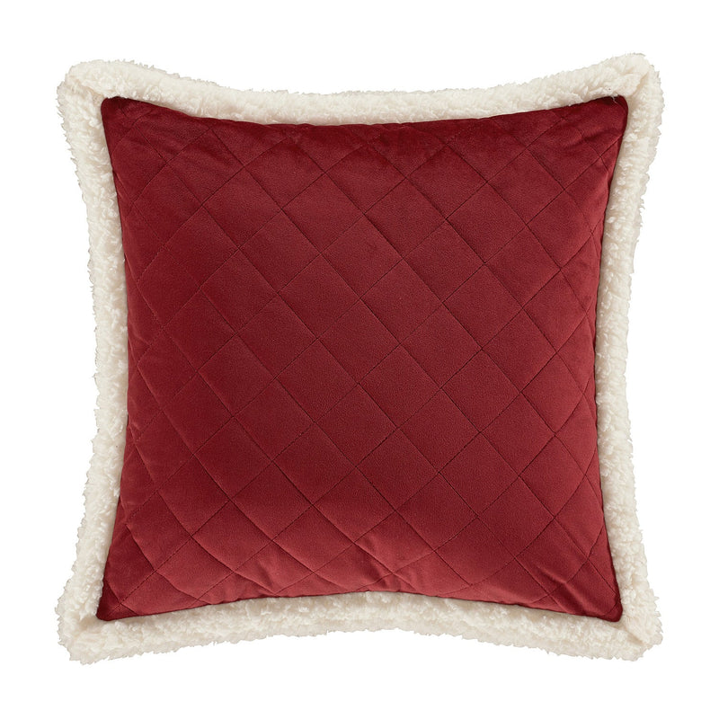 Casey Sherpa 18" Square Quilted Decorative Throw Pillow
