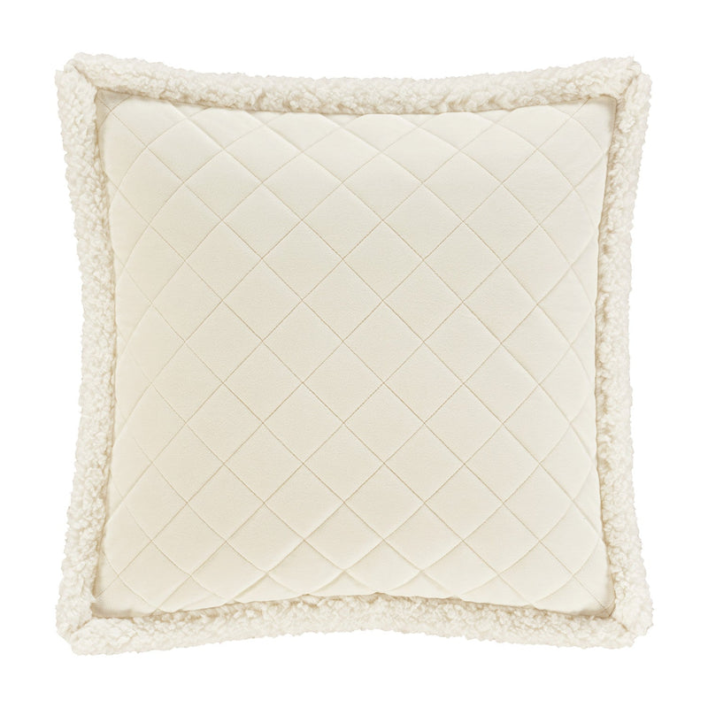 Casey Sherpa 18" Square Quilted Decorative Throw Pillow