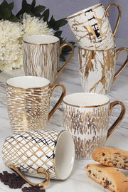 Certified International Gold Plated Mugs Matrix Gold Plated Tapered Mugs (6) asst