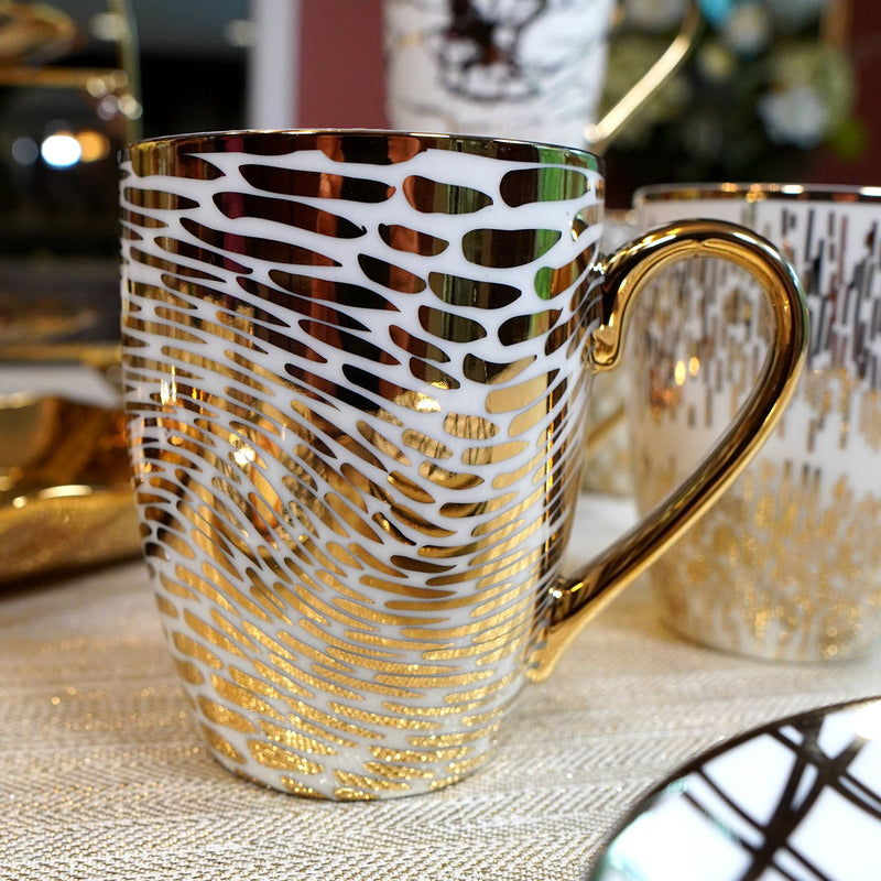 Certified International Gold Plated Mugs Matrix Gold Plated Tapered Mugs (6) asst