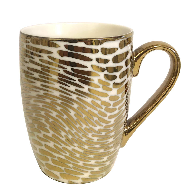 Certified International Gold Plated Mugs Matrix Gold Plated Tapered Mugs (6) asst