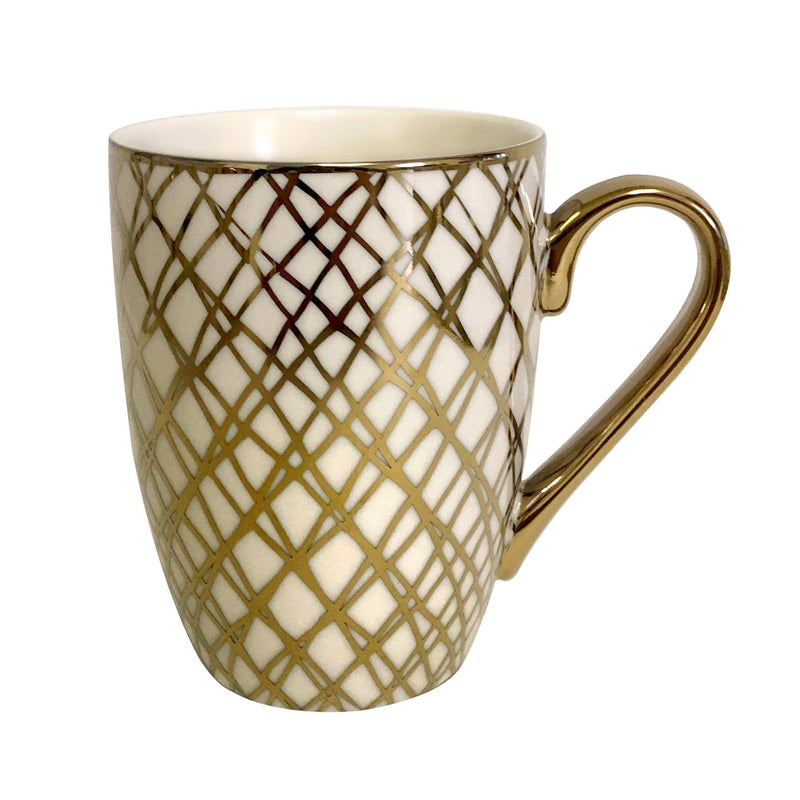 Certified International Gold Plated Mugs Matrix Gold Plated Tapered Mugs (6) asst
