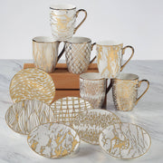 Certified International Gold Plated Mugs Matrix Gold Plated Tapered Mugs (6) asst