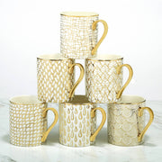 Certified International Gold Plated Mugs Mosaic Gold Plated Can Mugs (6) asst
