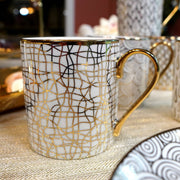 Certified International Gold Plated Mugs Mosaic Gold Plated Can Mugs (6) asst