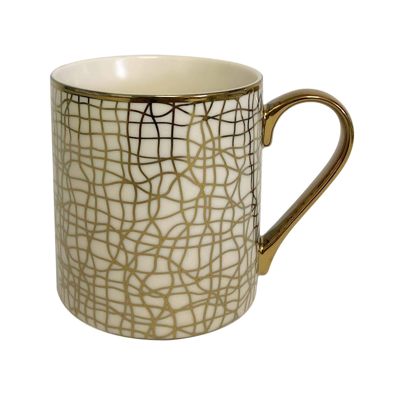 Certified International Gold Plated Mugs Mosaic Gold Plated Can Mugs (6) asst