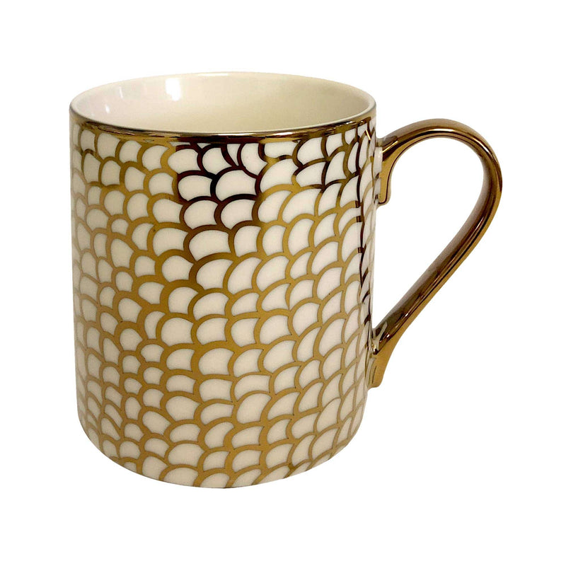 Certified International Gold Plated Mugs Mosaic Gold Plated Can Mugs (6) asst